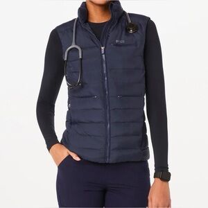 Figs Navy Blue Puffer Jacket